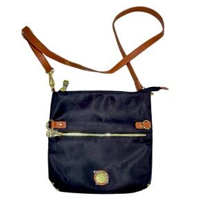 Joy Mangano Black Nylon Crossbody Bag | Gold Hardware | Organizer | NWOT